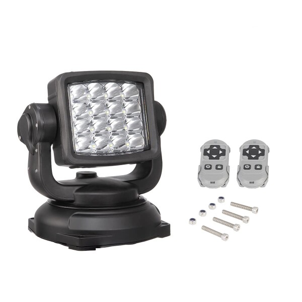 LEDサーチライト 10-30 VDC 80W 6000K 投光器 10000ルーメン スポット型 狭角 作業灯 無線リモコン コントロール 防水 船舶 ボート 漁船 重機 12v 24v 兼用 Lightronic