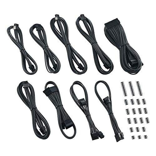 CableMod C-Series Classic ModMesh Sleeved Cable Kit for Corsair RM Black Label/RMi/RMX (Carbon)