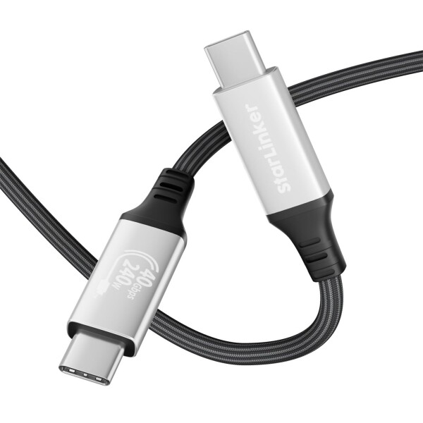 StarLinker USB4ケーブル240W 3 m (USB-IF認証)、PD充電、40Gbpsデータ同期および8K/5K@60HZをサポート、Thunderbolt 4/3、USB3、USB C、Lenovo、MacBook、SSD、モニター、ドッキングと互換性あり