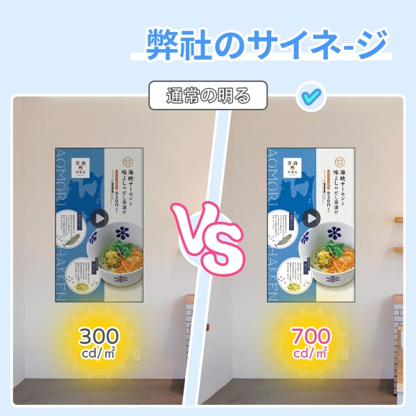 Canlarriz デジタルサイネージ 21.5インチ 壁掛け 業務用モニター｜飲食店・店舗向け デジタルメニューボード｜超薄型・700ニト高輝度 FHD｜無料CMS対応（遠隔管理・スケジュール配信）｜And_3