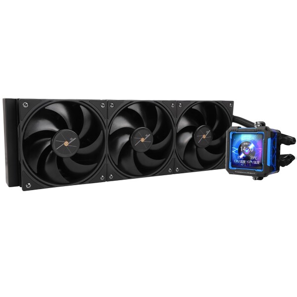 THERMALRIGHT FW PRO 360 Black CPU AIOクーラー、320*320解像度のIPS LCDスクリーン、AM5&Intel 1700/1851用、高性能360スペック水冷ラジエーター、2.73インチ着脱式ディスプレイ付き