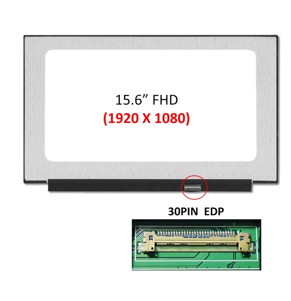FULLCOM 15.6 インチN156HGA-EA3 修理交換用液晶パネル用 1920X1080 30PIN (タッチ非搭載) 対応画面モデル: Asus F510QA HP 15S-FQ1007NV Toshiba C50-H-107