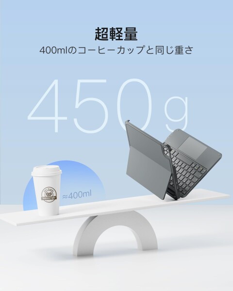 Inateck iPad A16 第11世代/第10世代用 軽量JIS日本語配列キーボードケース iPad Air 11インチ M4 2026/M3 2025/M2 2024 Air第5/4世代10.9インチ Pro11インチ第4/3/2/1世代対応 横/縦置き対応 着脱式キーボード_3
