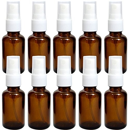 ガラスビン.com 遮光瓶 30ml SYA-T30ccスプレー10本セット霧吹き 遮光スプレー容器 ミニ 詰め替えボトル PET製 アロマスプレー 容器 ミスト 小分けボトル 茶色