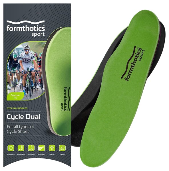 Formthotics サイクリング用 スポーツインソール 超軽量 衝撃吸収 自転車 Cycle Dual XL Lime/Charcoal
