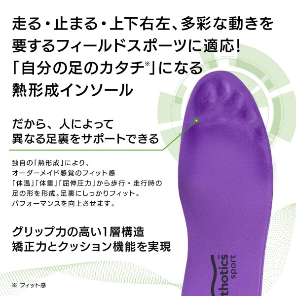 Formthotics サッカー 野球用 スポーツインソール 超軽量 Football Single XL Purple_2