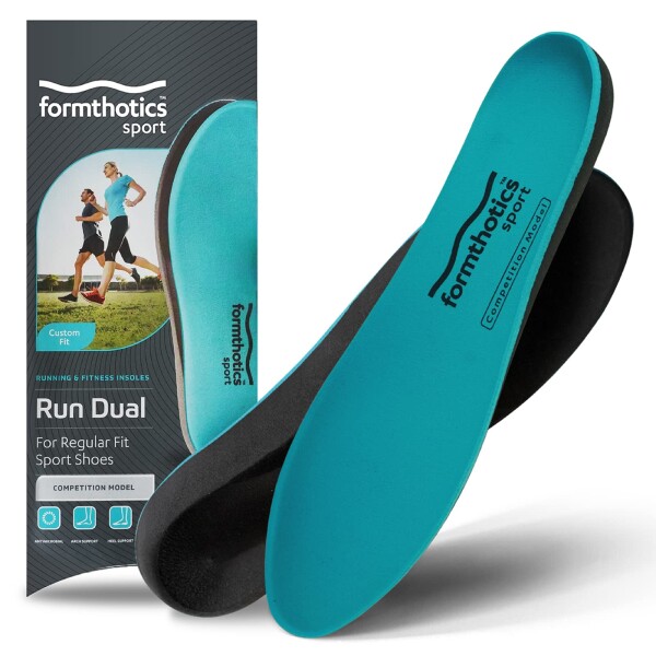 Formthotics ランニング用 スポーツインソール (アーチ低め) RunDual Competition XS Teal/Charcoal