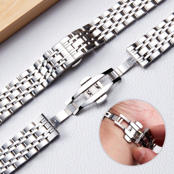 BINLUN) ステンレススチール 時計バンド 高級 交換用時計ベルト 6色