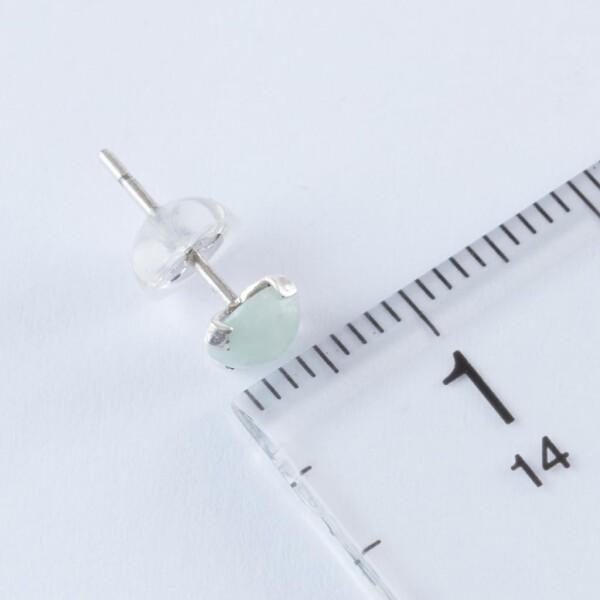 糸魚川天然翡翠 5mm シルバーピアス 日本国石 縄文のパワーストーン