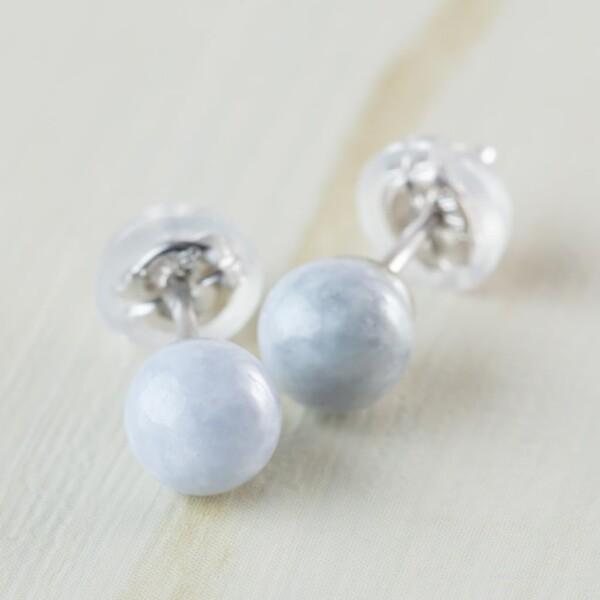 糸魚川天然翡翠 8mm シルバーピアス 日本国石 縄文のパワーストーン