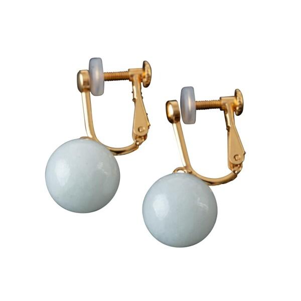 糸魚川天然翡翠 10mm玉 イヤリング（ネジバネ式/シリコンカバー） 日本国石 縄文のパワーストーン APS0130