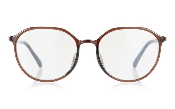 (OWNDAYS) ブルーライトカットメガネ 度なし 伊達メガネ 軽量 紫外線カット UVカット ブラウン ポリゴン デスクワーク 疲れ目 PC2008N-9A-C3