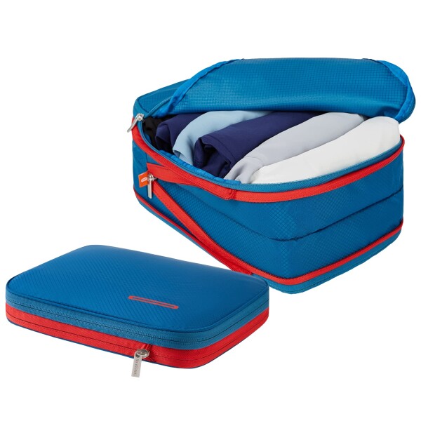 Bee Nesting圧縮バッグ 防水トラベルポーチ 旅行用圧縮袋 衣類圧縮袋収納 ファスナー 拡張可能 ペース節約 2 つの収納コンパートメント 軽量 出張 旅行 便利グッズ 2点セット(9L+4L, ダークブ