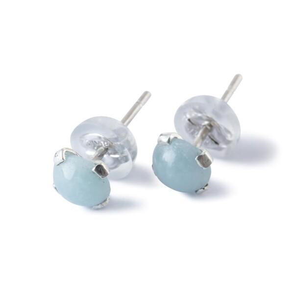 糸魚川天然翡翠 入コン沢 5mm シルバーピアス 日本国石 縄文のパワーストーン APS0139