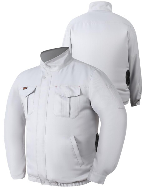 (Lipropp) ファン付き作業服 服のみ 長袖 グレーM