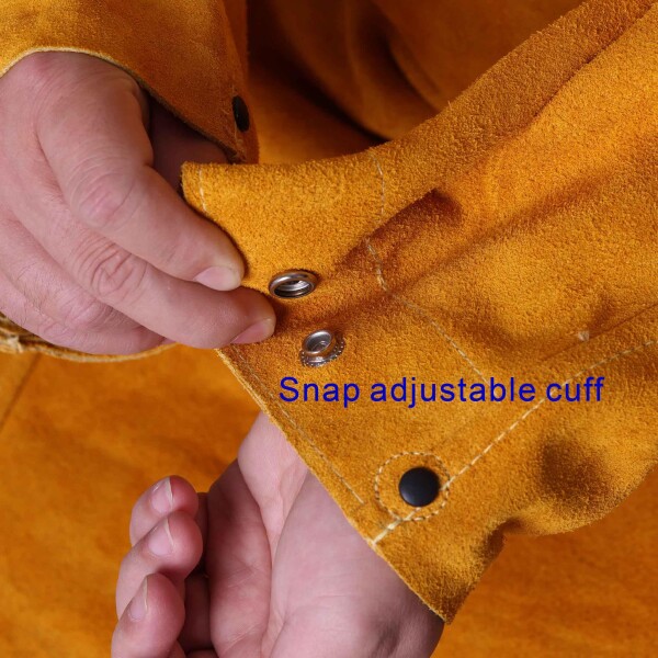 (Weldas) Golden BrownTM レザー製溶接用ガウンエプロン、ゴム製ウエストストラップ付きのオープンバック、44-2847L、ゴールデンブラウン、（Lサイズ）。 Weldas) Golden BrownTM レザー製溶接用ガウンエプロン、ゴム製