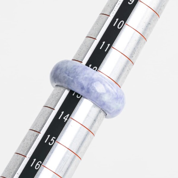 13号 糸魚川天然翡翠 くりぬき指輪 ラベンダー 日本国石 縄文の