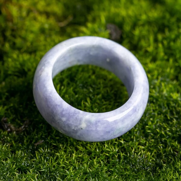 13号 糸魚川天然翡翠 くりぬき指輪 ラベンダー 日本国石 縄文の