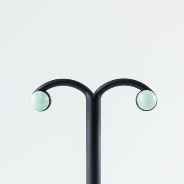 糸魚川天然翡翠 5mm玉 シルバーピアス 日本国石 縄文のパワーストーン