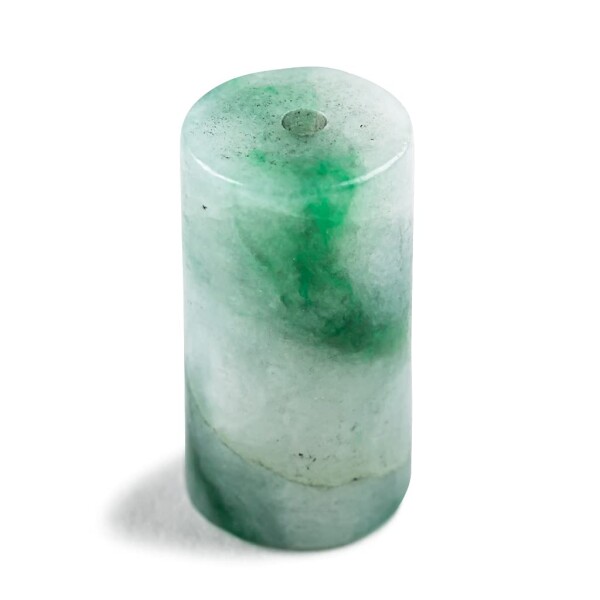 糸魚川天然翡翠 15mm管玉 ペンダント 濃緑色 日本国石 縄文のパワーストーンKD0353