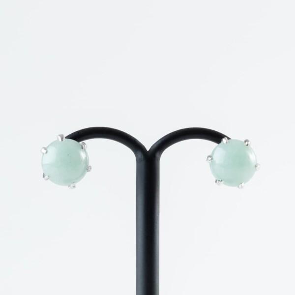 糸魚川天然翡翠 8mm シルバーピアス 日本国石 縄文のパワーストーン