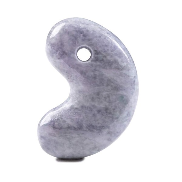 糸魚川天然翡翠 勾玉 ラベンダー色 日本国石 縄文の