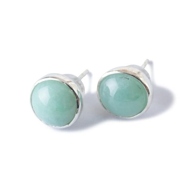 糸魚川天然翡翠 8mm シルバーピアス 日本国石 縄文のパワーストーン APS0147