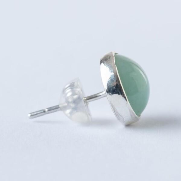 糸魚川天然翡翠 8mm シルバーピアス 日本国石 縄文のパワーストーン