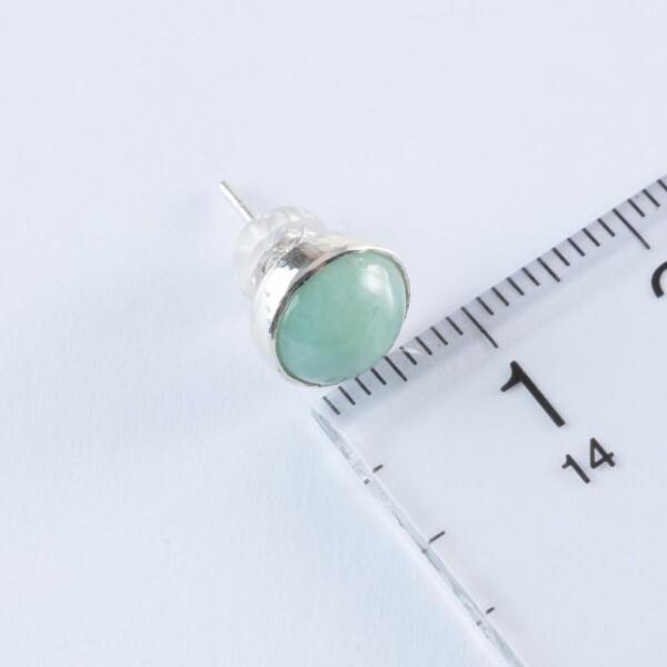 糸魚川天然翡翠 8mm シルバーピアス 日本国石 縄文のパワーストーン