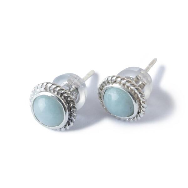 糸魚川天然翡翠 入コン沢 6mmシルバーピアス 日本国石 縄文のパワーストーン APS0124