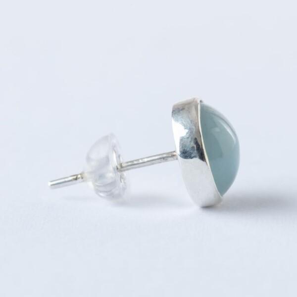 糸魚川天然翡翠 8mm 2色シルバーピアス 日本国石 縄文の