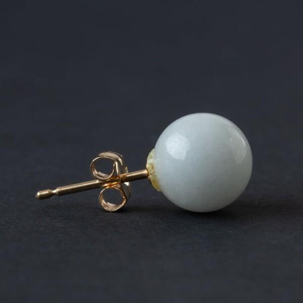 糸魚川天然翡翠 8mm玉 ピアス 日本国石 縄文のパワーストーン APS0148