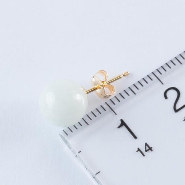 糸魚川天然翡翠 8mm玉 ピアス 日本国石 縄文のパワーストーン APS0148