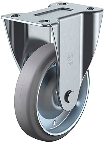 ユーエイ キャスター PMR-200WB-G 固定車 ゴム グレー 車輪径[ファイ]200mm
