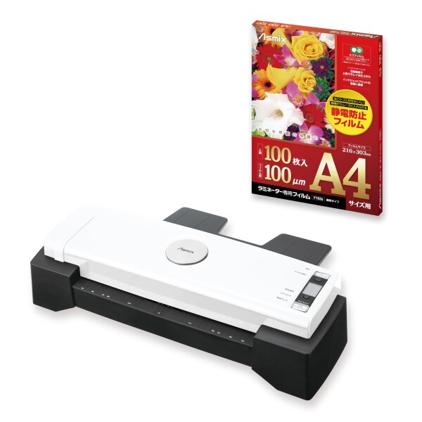 ラミネーター ＋ A4フィルム(1冊) 6本ローラー FTL621 アスカ 高速 最速9秒 ラミネートフィルム 100枚 LA621A3+F1026