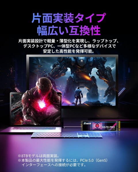 Biwin X570 PRO 1TB SSD Gen5×4 最大読込：14000MB/s NVMe2.0 M.2 Type 2280 PCIe 内蔵SSD 6nmプロセス 低消費電力 高耐久 メーカー5年保証_6