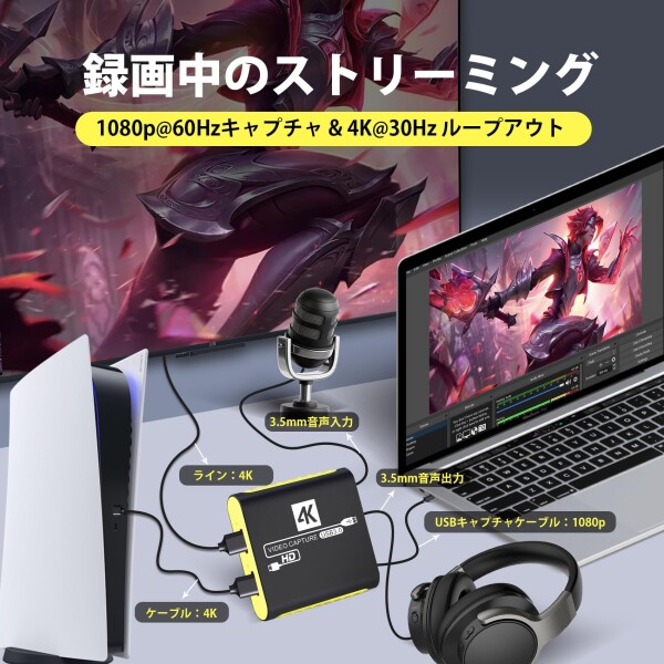 HDMI ビデオキャプチャー ボード Switch 2 対応 USB3.0 & YUY2サポート