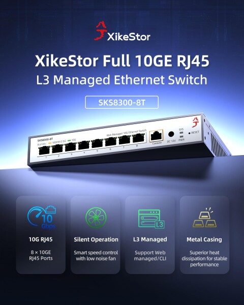 XikeStor SKS8300-8T 10GB LAN対応HUB
