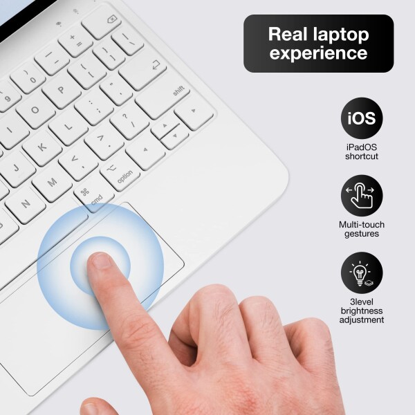 マジックキーボード for iPad Pro 13インチ（M4） 2024用 タイピング体験を提供するEasy-Setマグネティックキーボードケース、内蔵マルチタッチトラックパッド、英語配列、バックライト付き_2