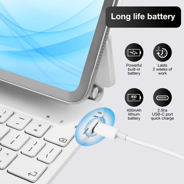 マジックキーボード for iPad Pro 13インチ（M4） 2024用 タイピング体験を提供するEasy-Setマグネティックキーボードケース、内蔵マルチタッチトラックパッド、英語配列、バックライト付き_3