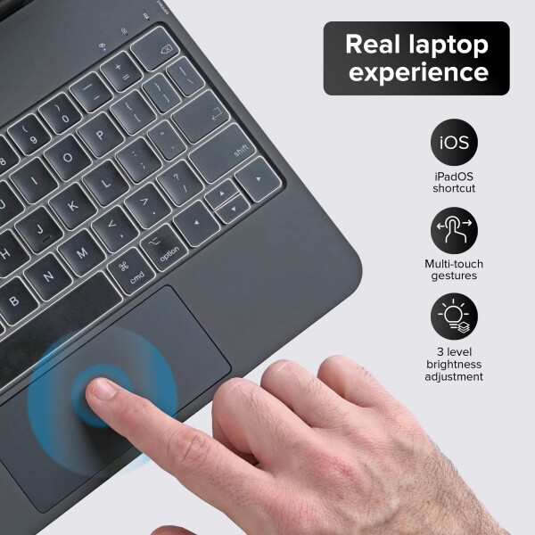 マジックキーボード for iPad Pro 13インチ（M4） 2024用 タイピング体験を提供するEasy-Setマグネティックキーボードケース、内蔵マルチタッチトラックパッド、英語配列、バックライト付き_2