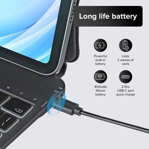 マジックキーボード for iPad Pro 13インチ（M4） 2024用 タイピング体験を提供するEasy-Setマグネティックキーボードケース、内蔵マルチタッチトラックパッド、英語配列、バックライト付き_4