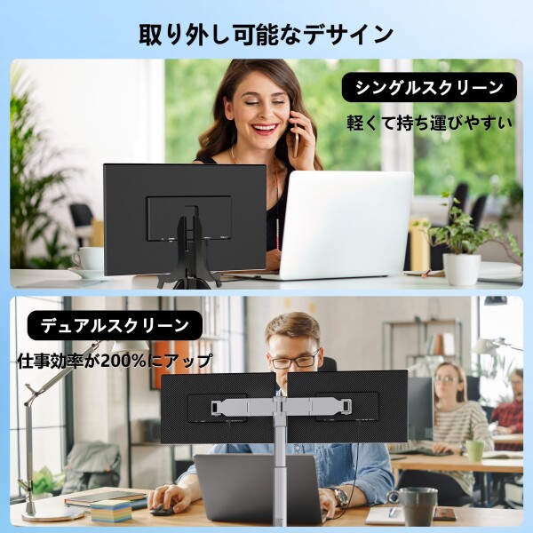 LivElect 15.6インチ デュアルモバイルモニター FHD 1080P トリプル
