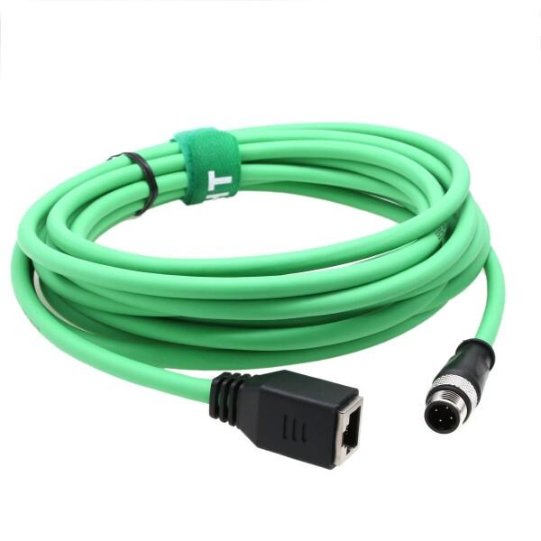 HangTon Profinet Omron Keyence SICK Datalogic 用のカメラの視野センサーのイーサネット ネットワークの PC PLC 3M のための RJ45 女性 Connecor のアダプター ケーブル Cat5e にコードされる M12 4 Pin D