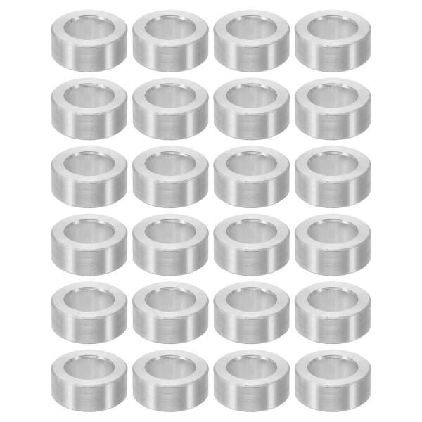 PATIKIL M6アルミスペーサー 24個のメタルスペーサー アルミニウム6.2mm ID x 10mm OD x 4mm Lアルミスペーサースクリュースタンドオフラウンド 1/4またはM6スクリューボルト用