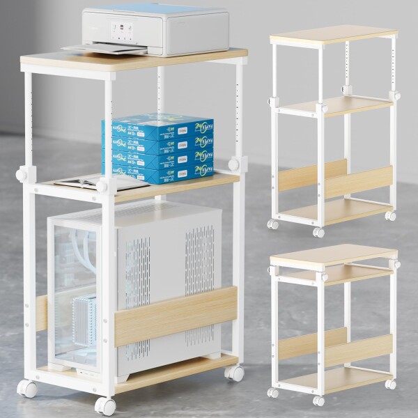 TTWO パソコンワゴン 昇降式 幅35×奥行60×高さ67.5〜95cm PCゲーミング