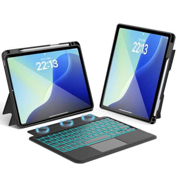 iPad Pro用 11インチ（M5/M4）ケース キーボード Bluetooth キーボードカバー 脱着式 iPad Pro 11inch（M5/M4）専用キーボード付きケース 第5世代 分離式 磁気 取り外し可能 横/縦置き対応 タッチパッ