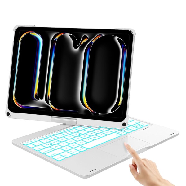 iPad Pro 11インチキーボード M4 2024 M5 2025 専用 iPad Pro 11 キーボード付きケース 360°回転180°反転 タッチパッド付き 7色バックライト急速充電可能 全面保護Bluetoothキーボー ド 一体式 Apple penci