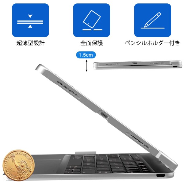 iPad Pro 11インチキーボード M4 2024 M5 2025 専用 iPad Pro 11 キーボード付きケース 360°回転180°反転 タッチパッド付き 7色バックライト急速充電可能 全面保護Bluetoothキーボー ド 一体式 Apple penci_4