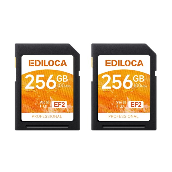 Ediloca EF2256GB SDカード UHS-I Class10 U3 V30 高速 最大読取速度 100MB/s 最大書込速度 90MB/s メモリカード 4K/フルHD対応